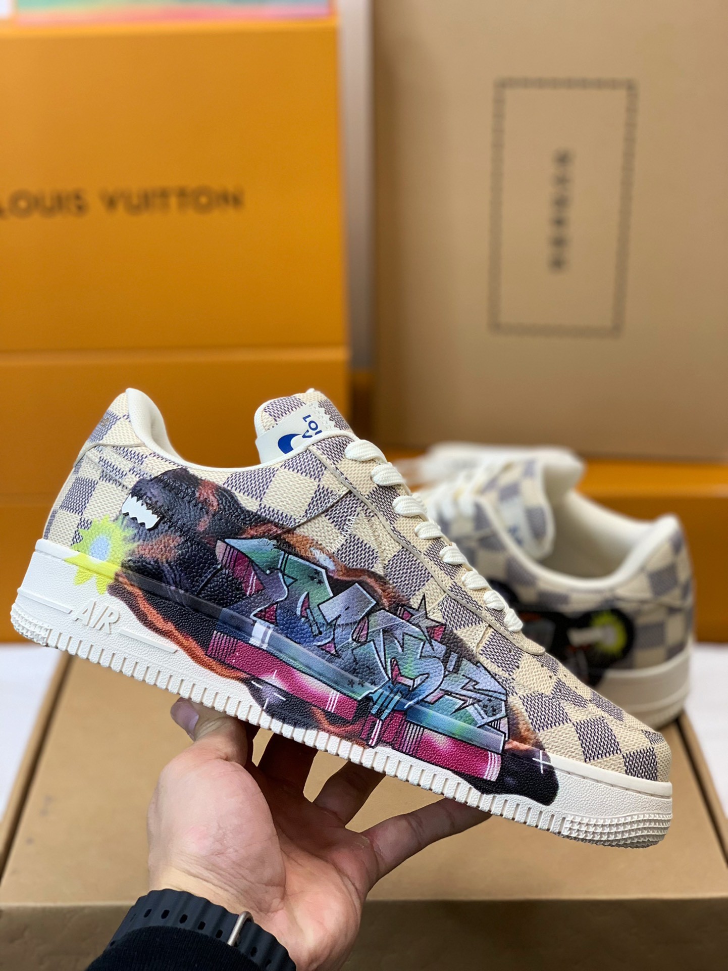 「#149」LOUIS VUITTON X NIKE AIR FORCE 1 Sneaker - Image 3