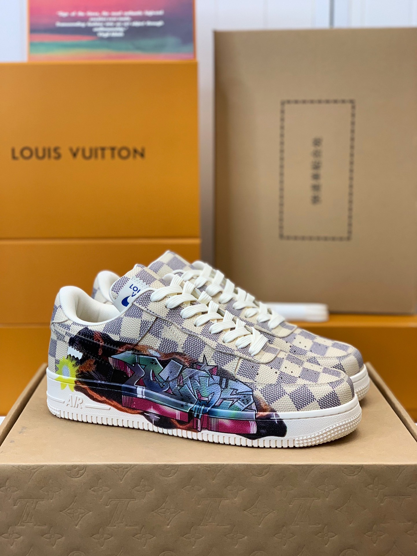 「#149」LOUIS VUITTON X NIKE AIR FORCE 1 Sneaker - Image 2