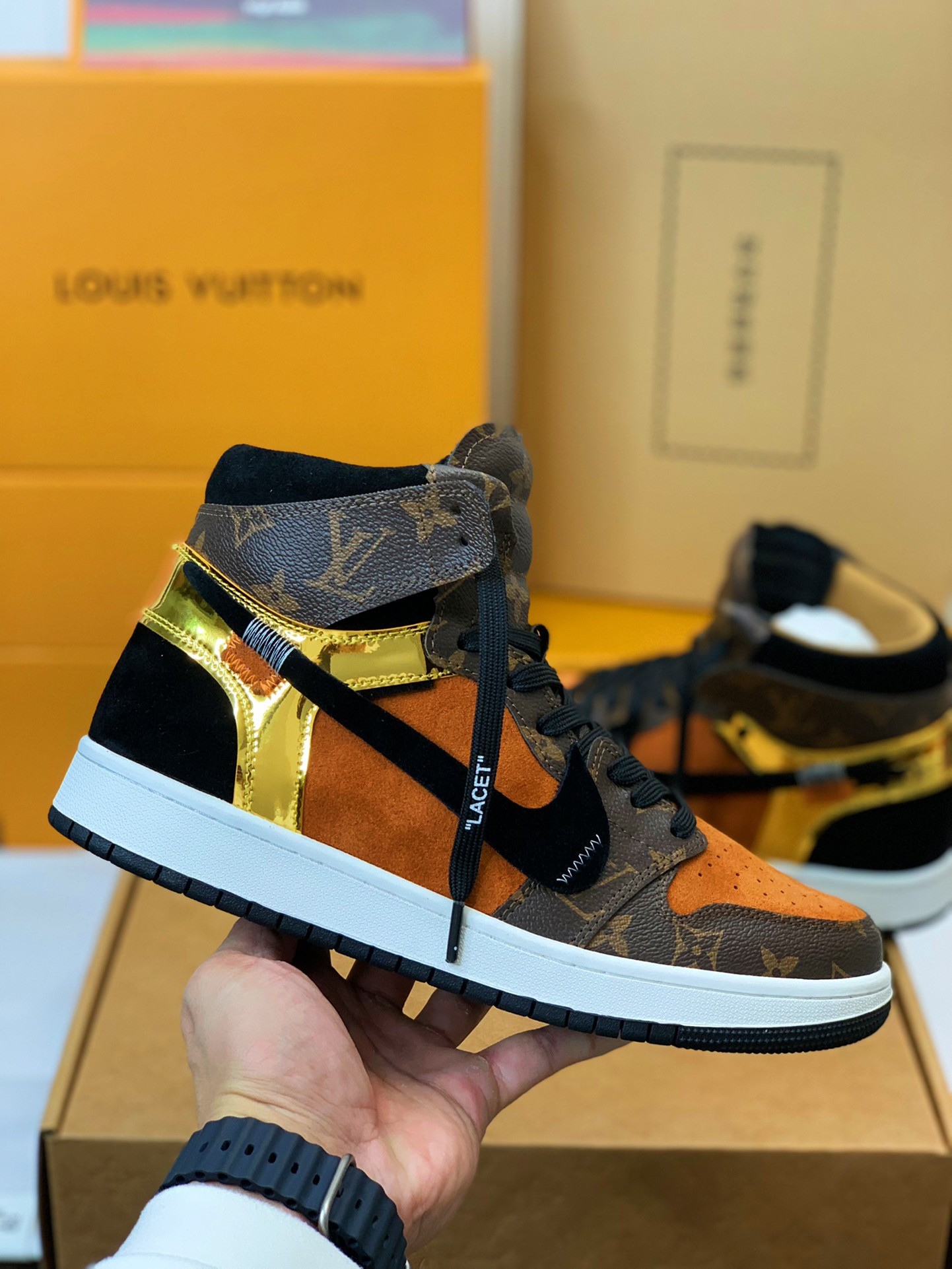 「#151」LOUIS VUITTON X NIKE AIR FORCE 1 Sneaker High-tops - Image 3