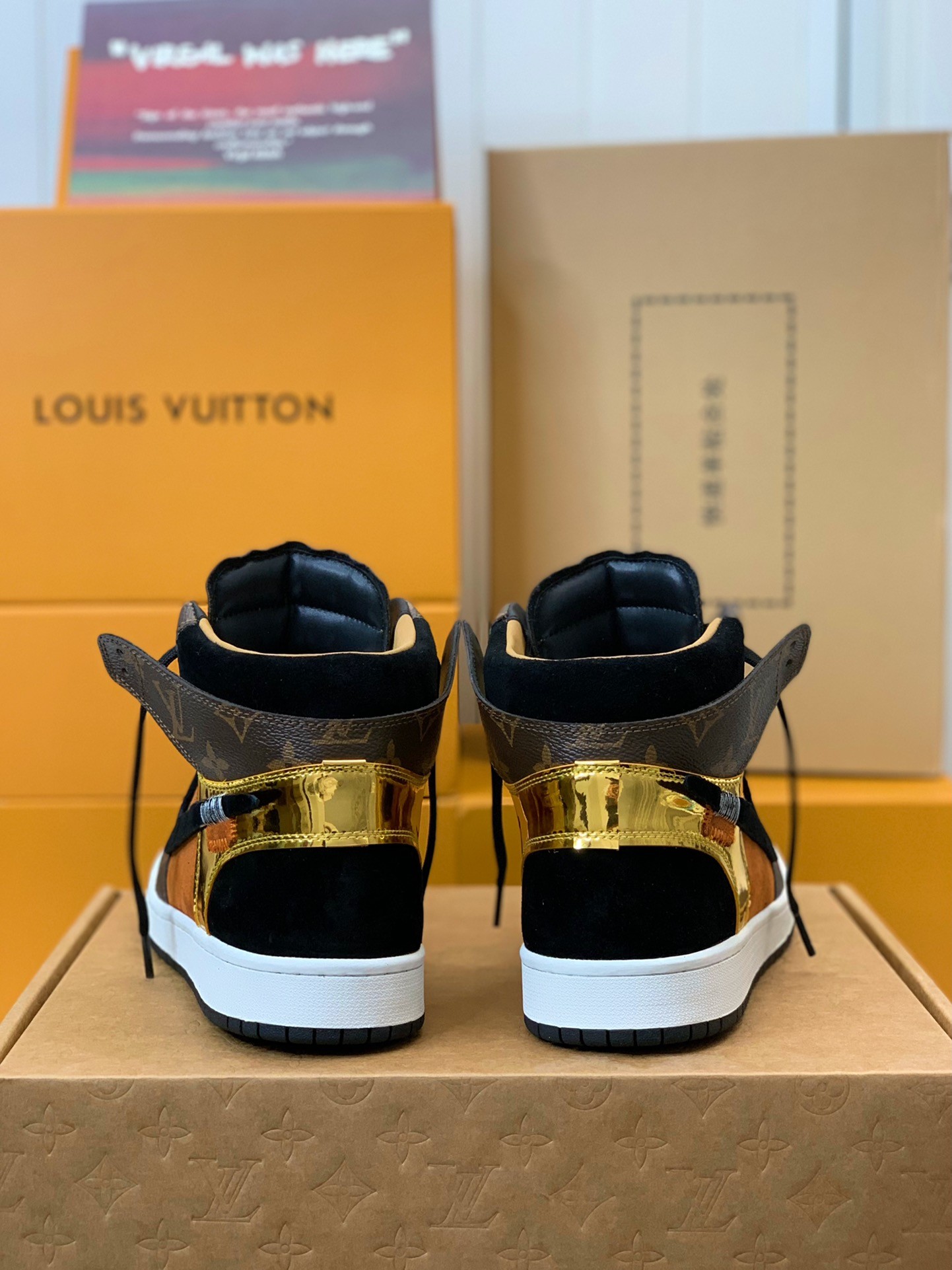 「#151」LOUIS VUITTON X NIKE AIR FORCE 1 Sneaker High-tops - Image 5