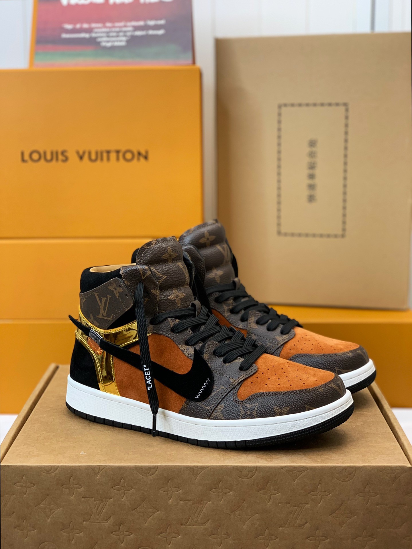 「#151」LOUIS VUITTON X NIKE AIR FORCE 1 Sneaker High-tops - Image 2