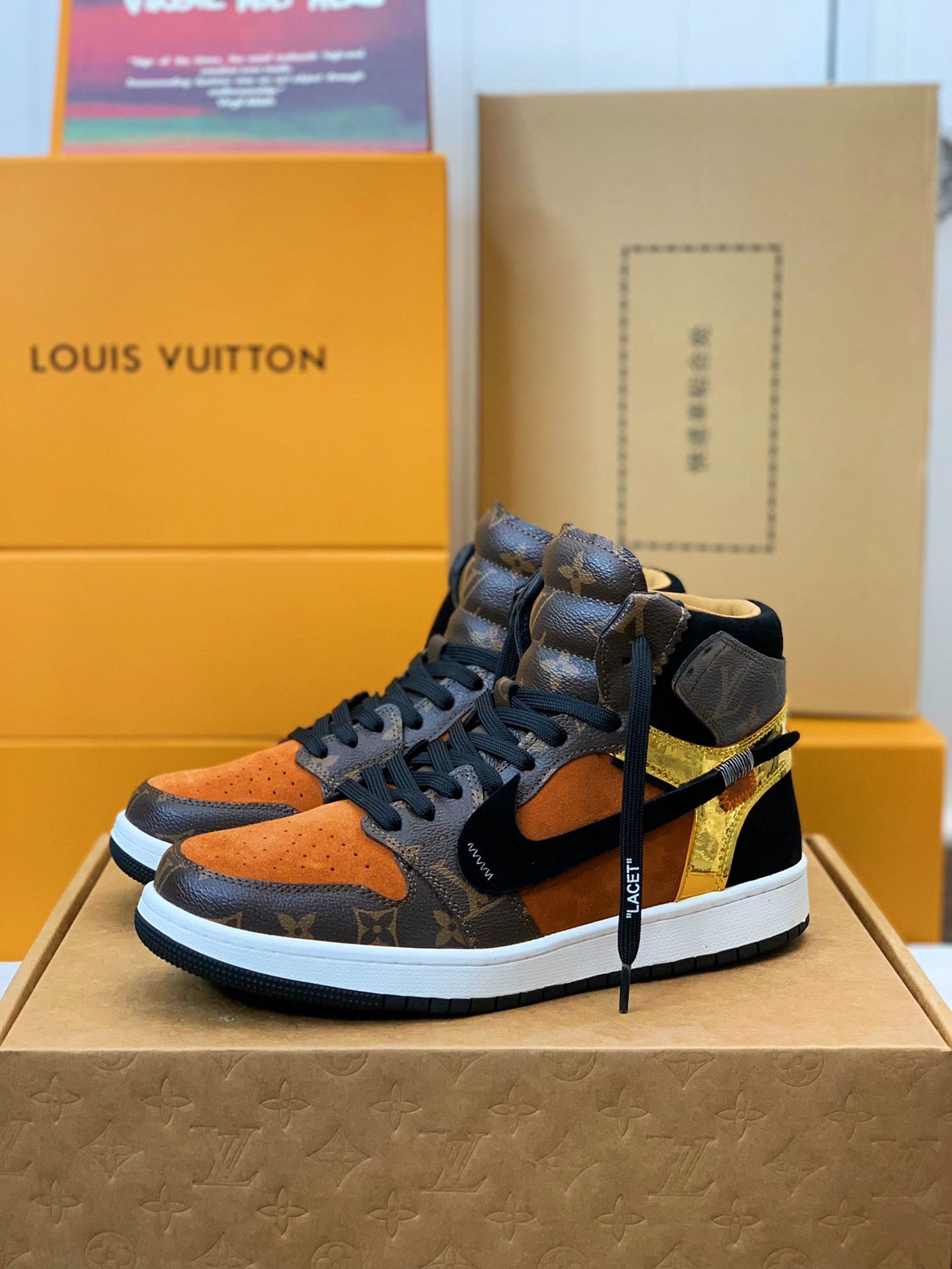 「#151」LOUIS VUITTON X NIKE AIR FORCE 1 Sneaker High-tops