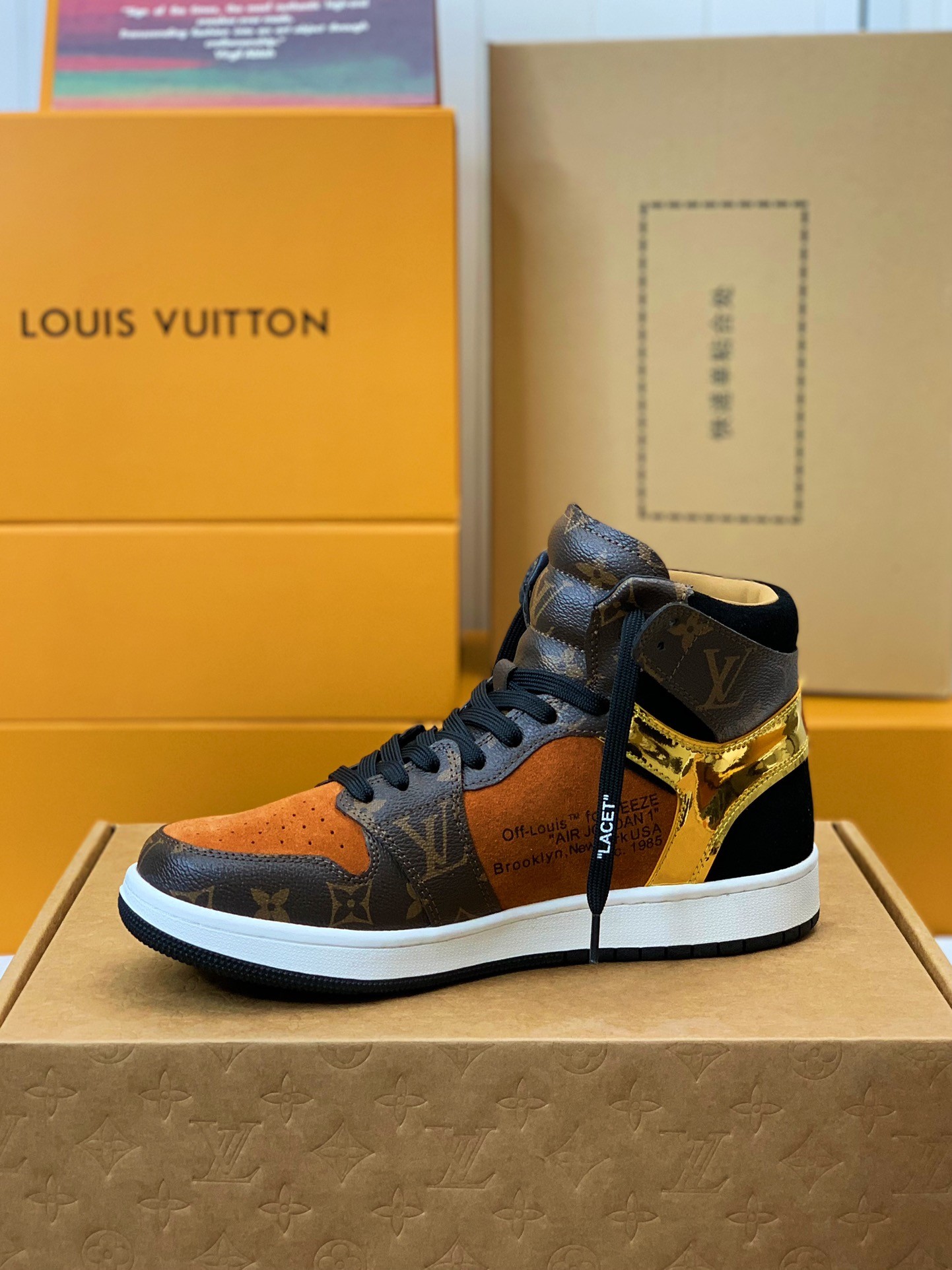 「#151」LOUIS VUITTON X NIKE AIR FORCE 1 Sneaker High-tops - Image 4