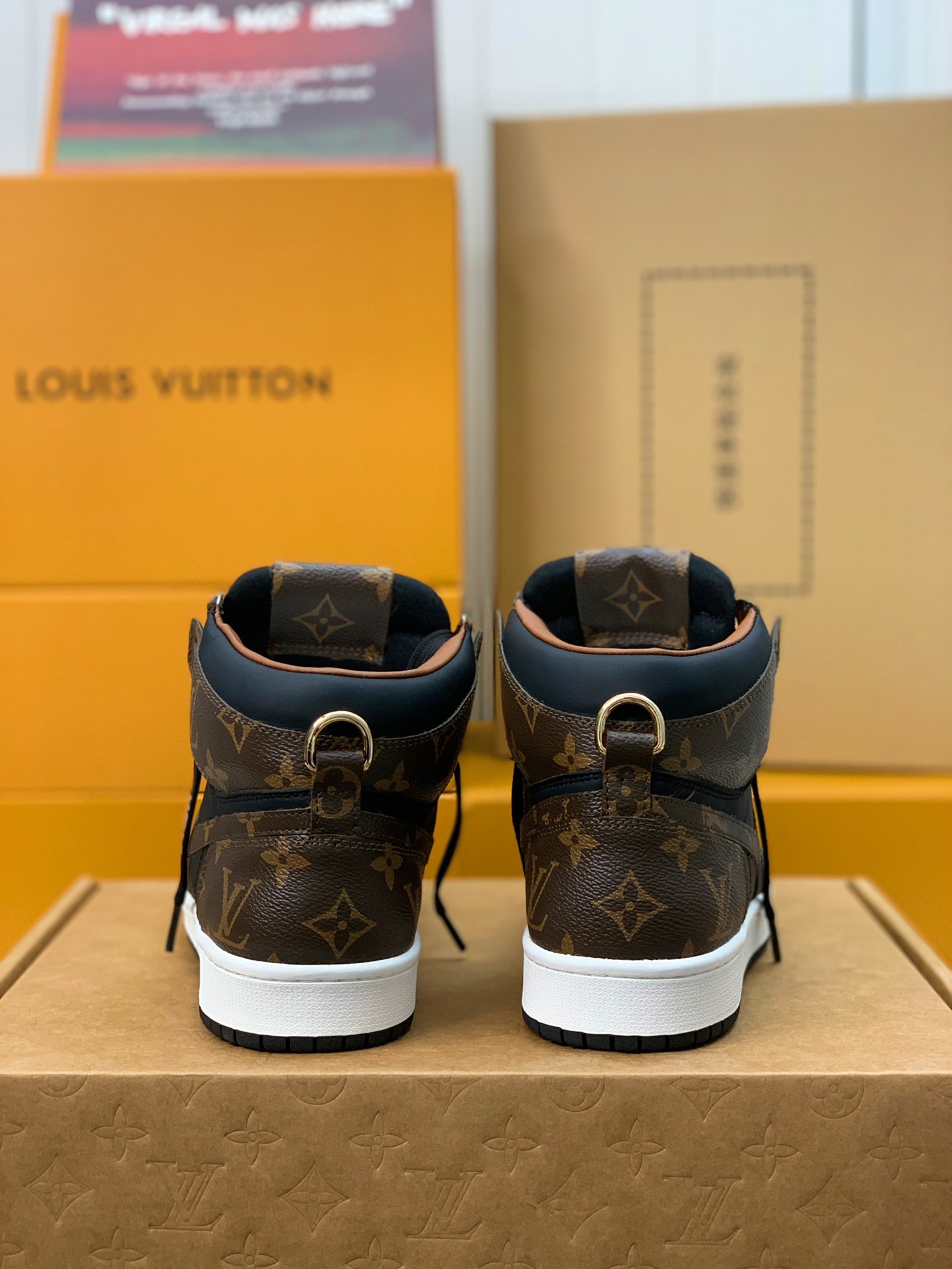 「#152」LOUIS VUITTON X NIKE AIR FORCE 1 Sneaker High-tops - Image 5