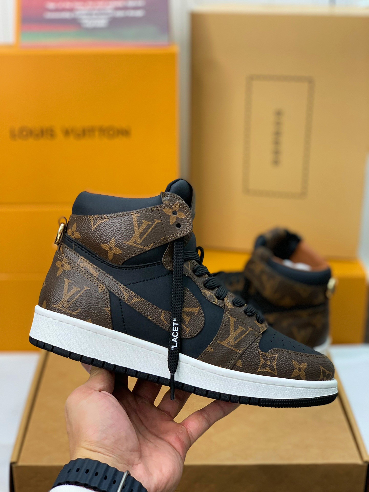 「#152」LOUIS VUITTON X NIKE AIR FORCE 1 Sneaker High-tops - Image 3