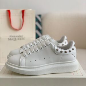 「#235」Alexander McQueen MQ White Rose nail tail Sneakers