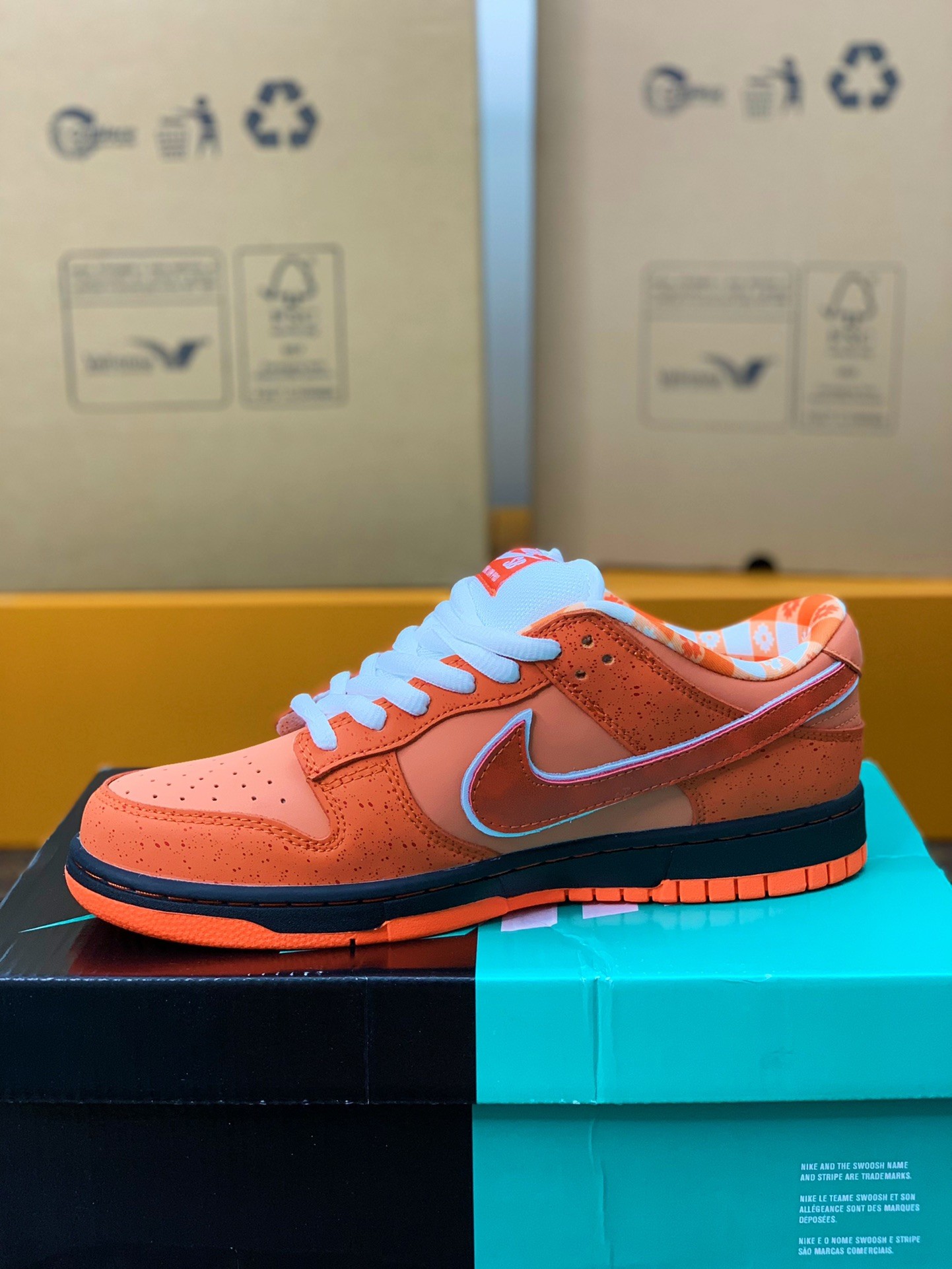 「#317」Nike UA Dunk SB Low Orange Lobster Sneakers - Image 4