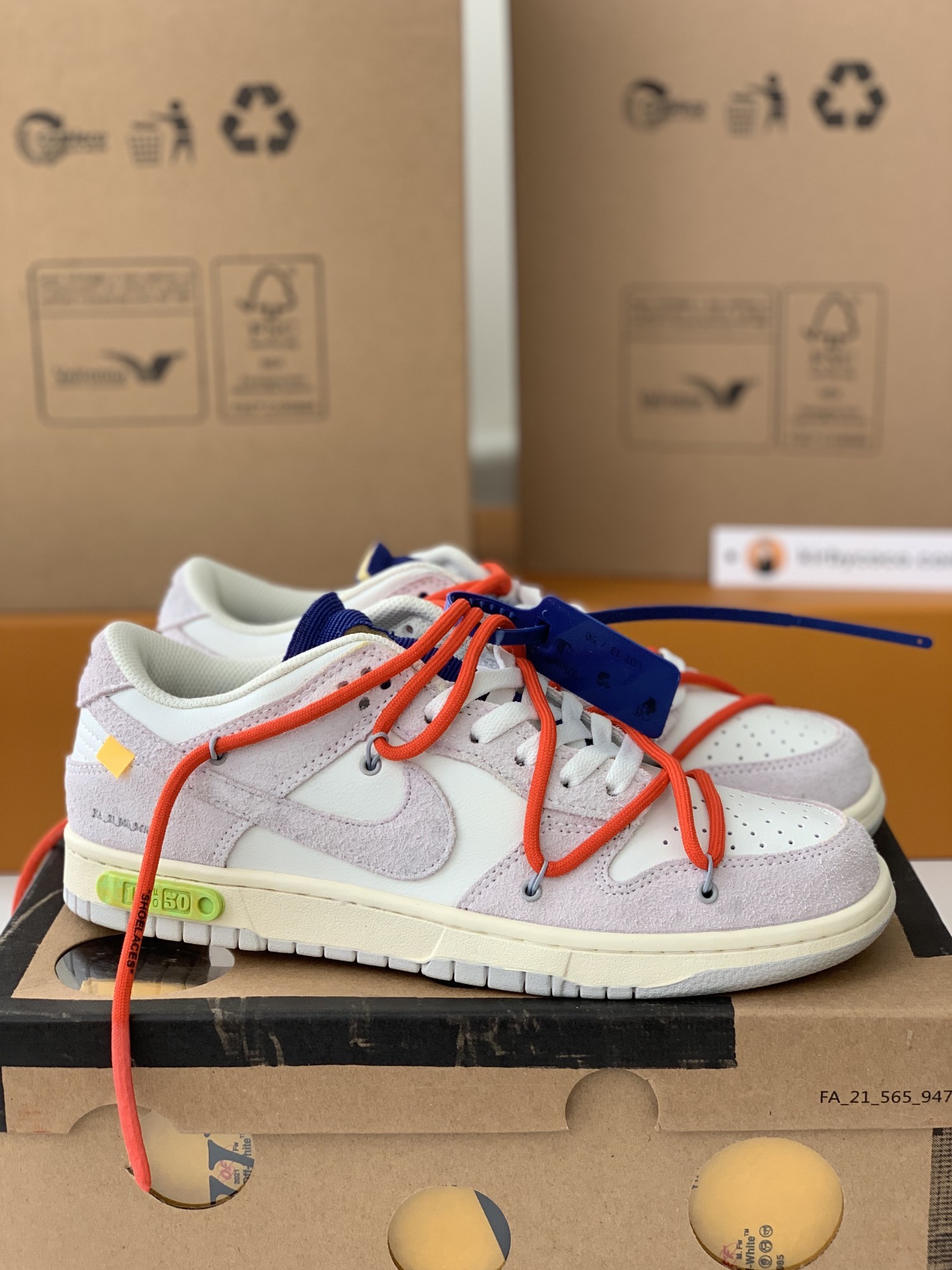 「#329」Off-White x Nike Dunk Low Sneakers - Image 2
