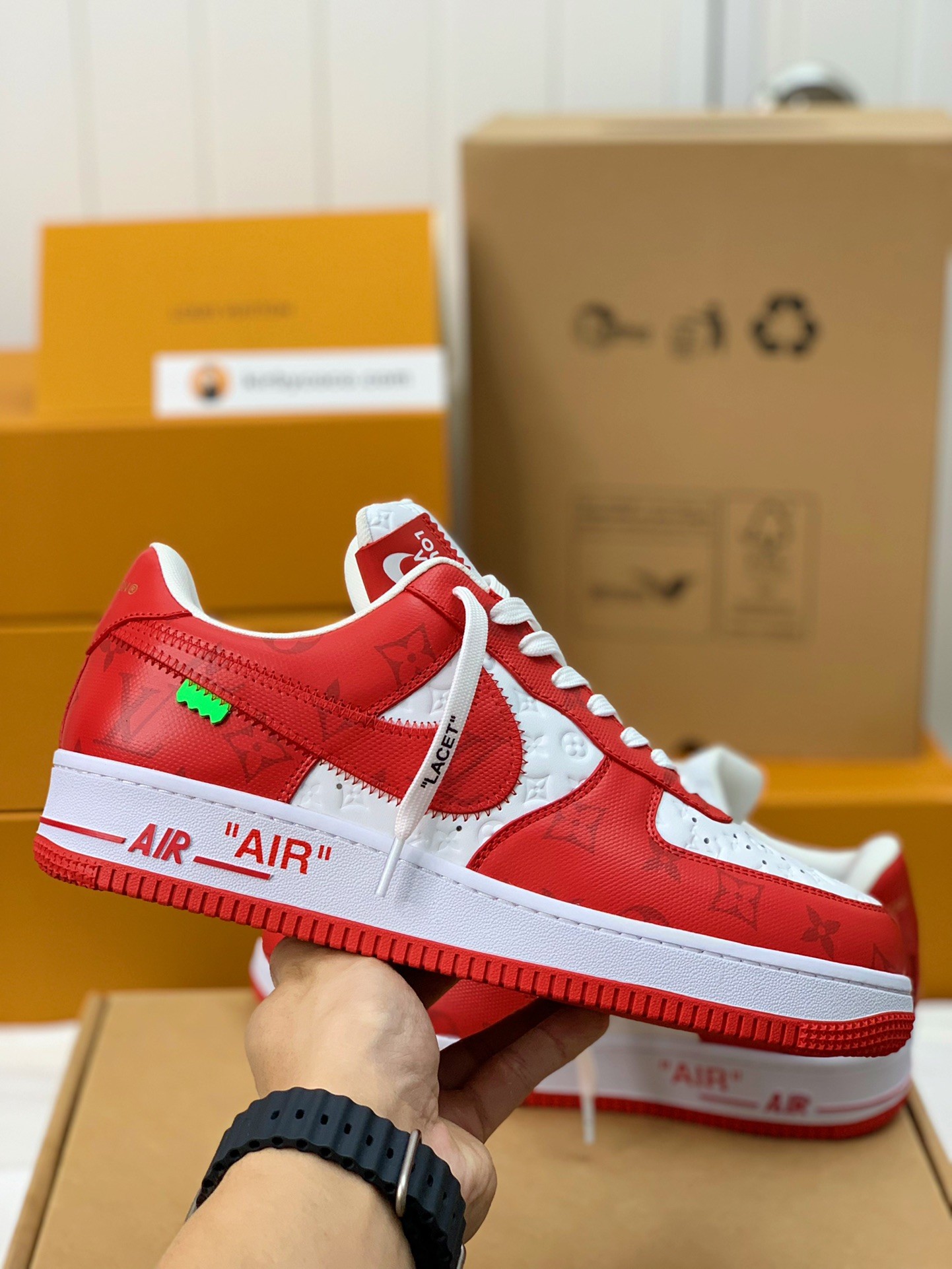 「#334」LOUIS VUITTON X NIKE AIR FORCE 1 Sneaker - Image 3