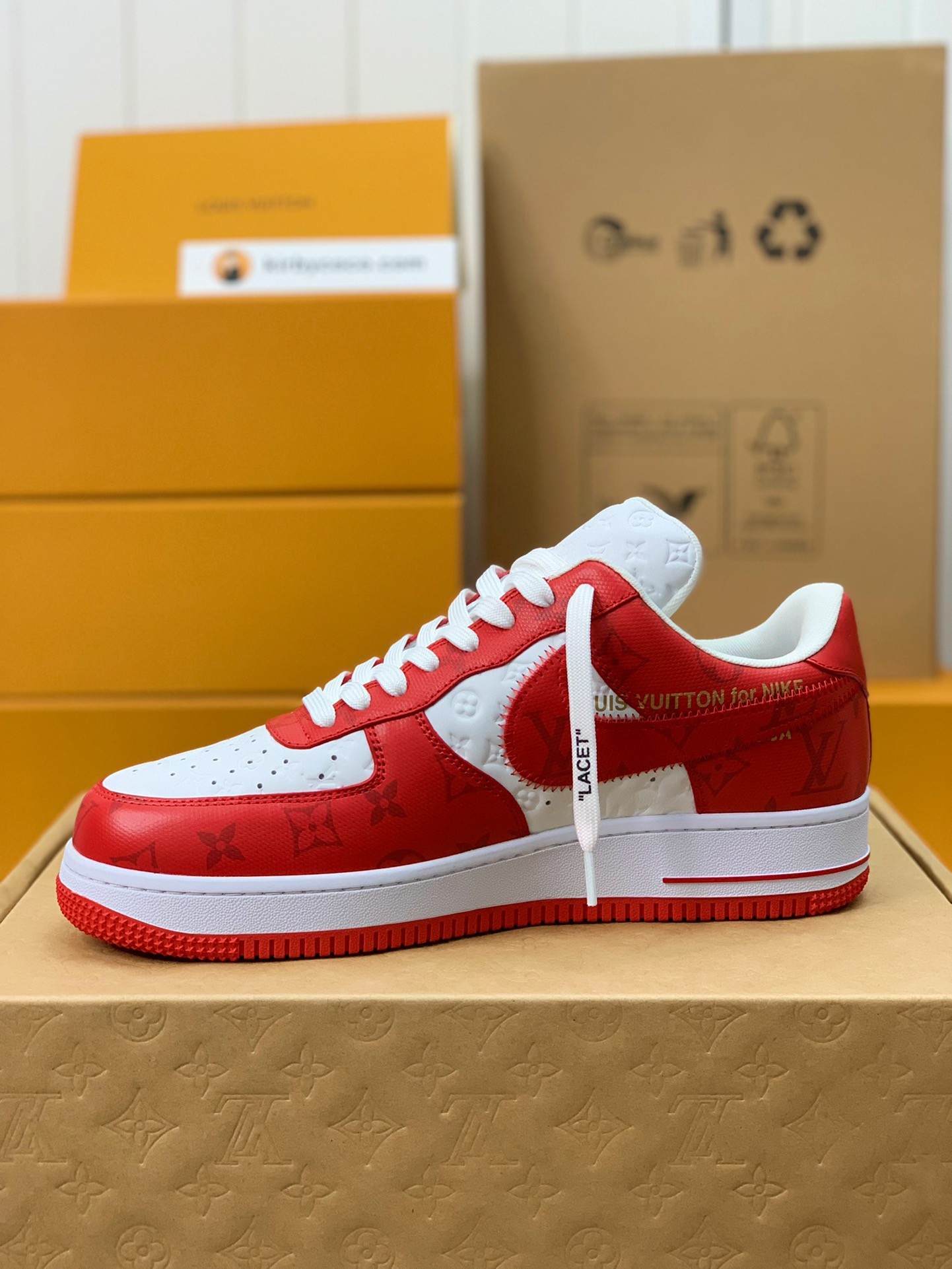 「#334」LOUIS VUITTON X NIKE AIR FORCE 1 Sneaker - Image 4