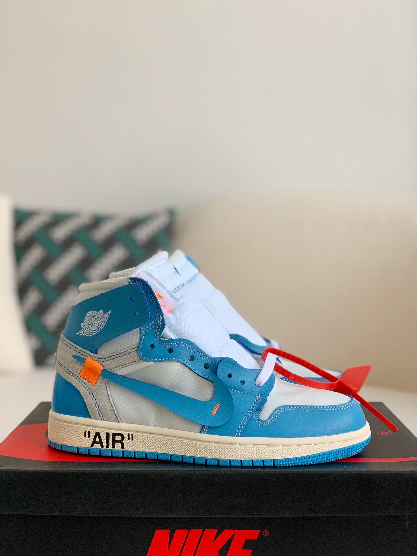 「#516」Off-White Air Jordan 1 Powder Blue UNC AJ1 - Image 2