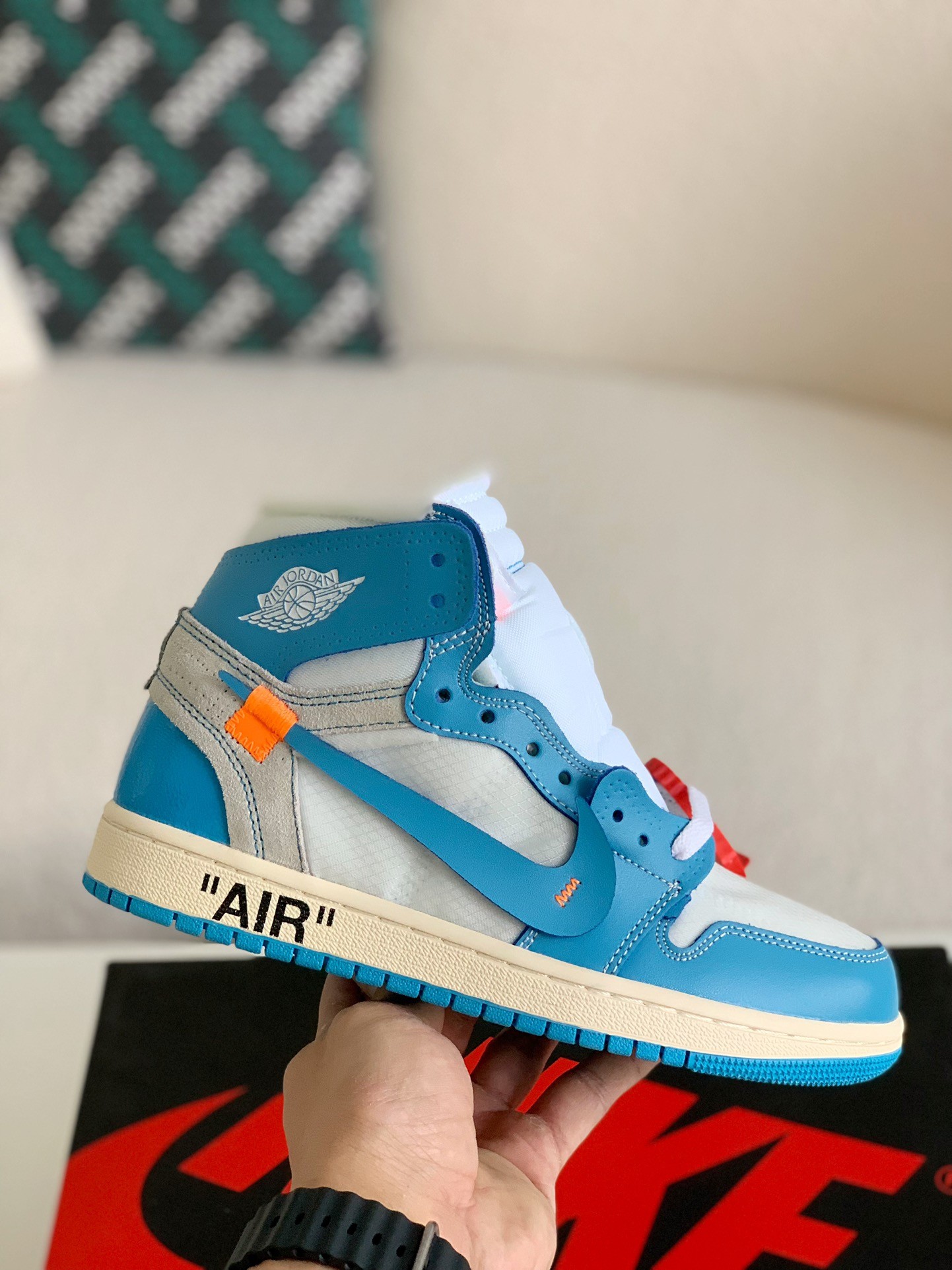 「#516」Off-White Air Jordan 1 Powder Blue UNC AJ1 - Image 3