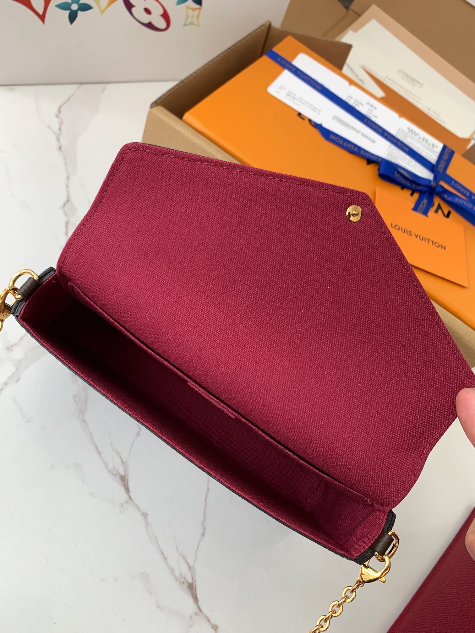 「#579」LOUIS VUITTON POCHETTE FELICIE M61276 21cm - Image 4