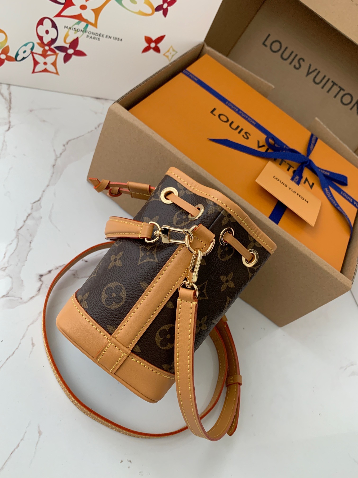 「#689」 Lovis Vuitton NANO NOE M81266 size:13*16*10cm - Image 3
