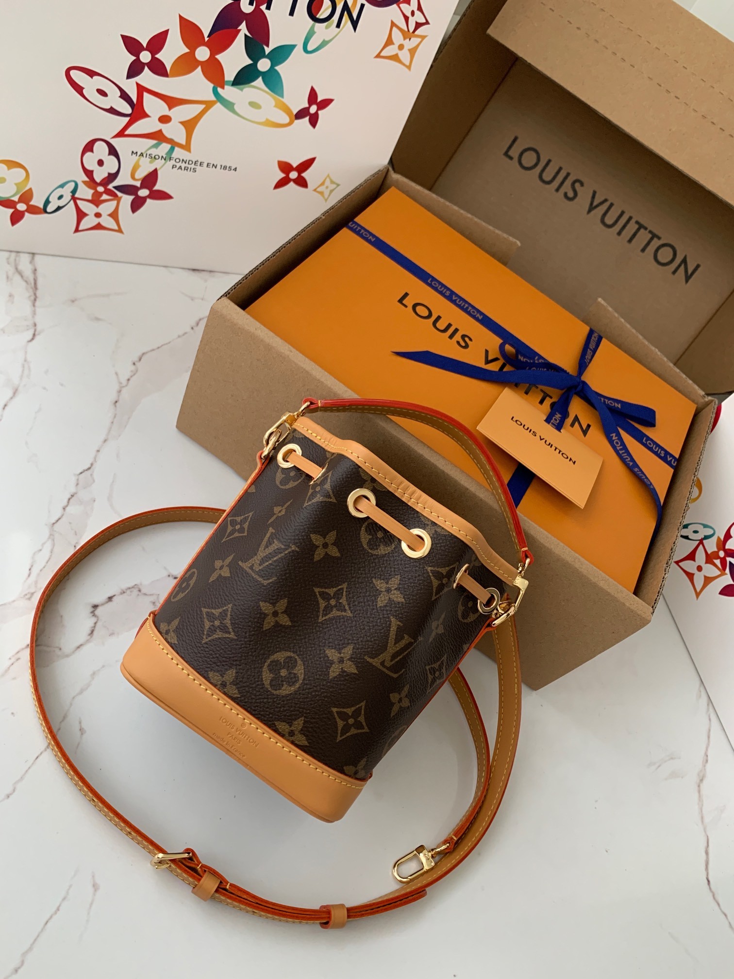 「#689」 Lovis Vuitton NANO NOE M81266 size:13*16*10cm - Image 4