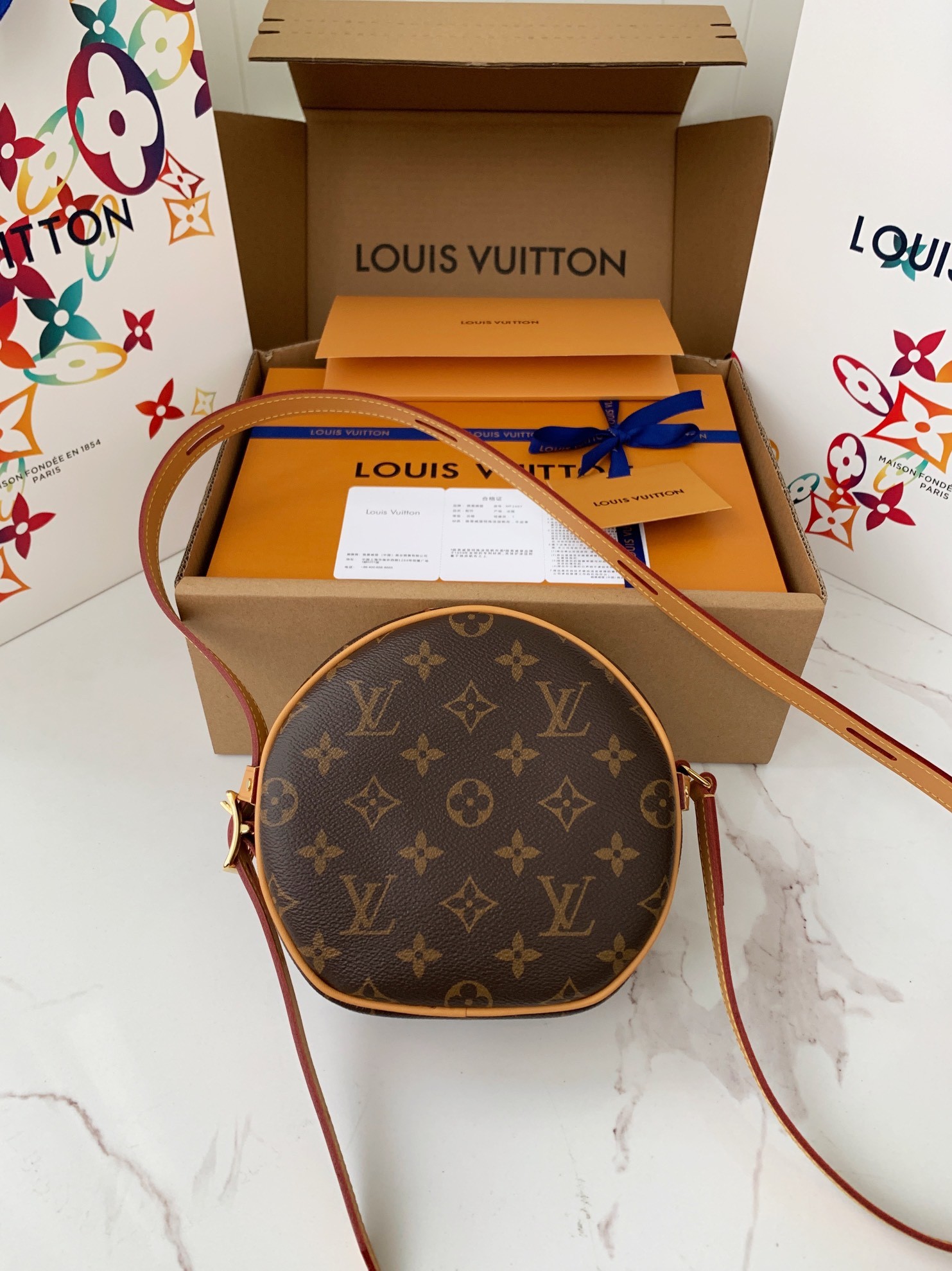 「#691」 Lovis Vuitton BOÎTE CHAPEAU SOUPLE M45578 SIZE:17*18*7cm