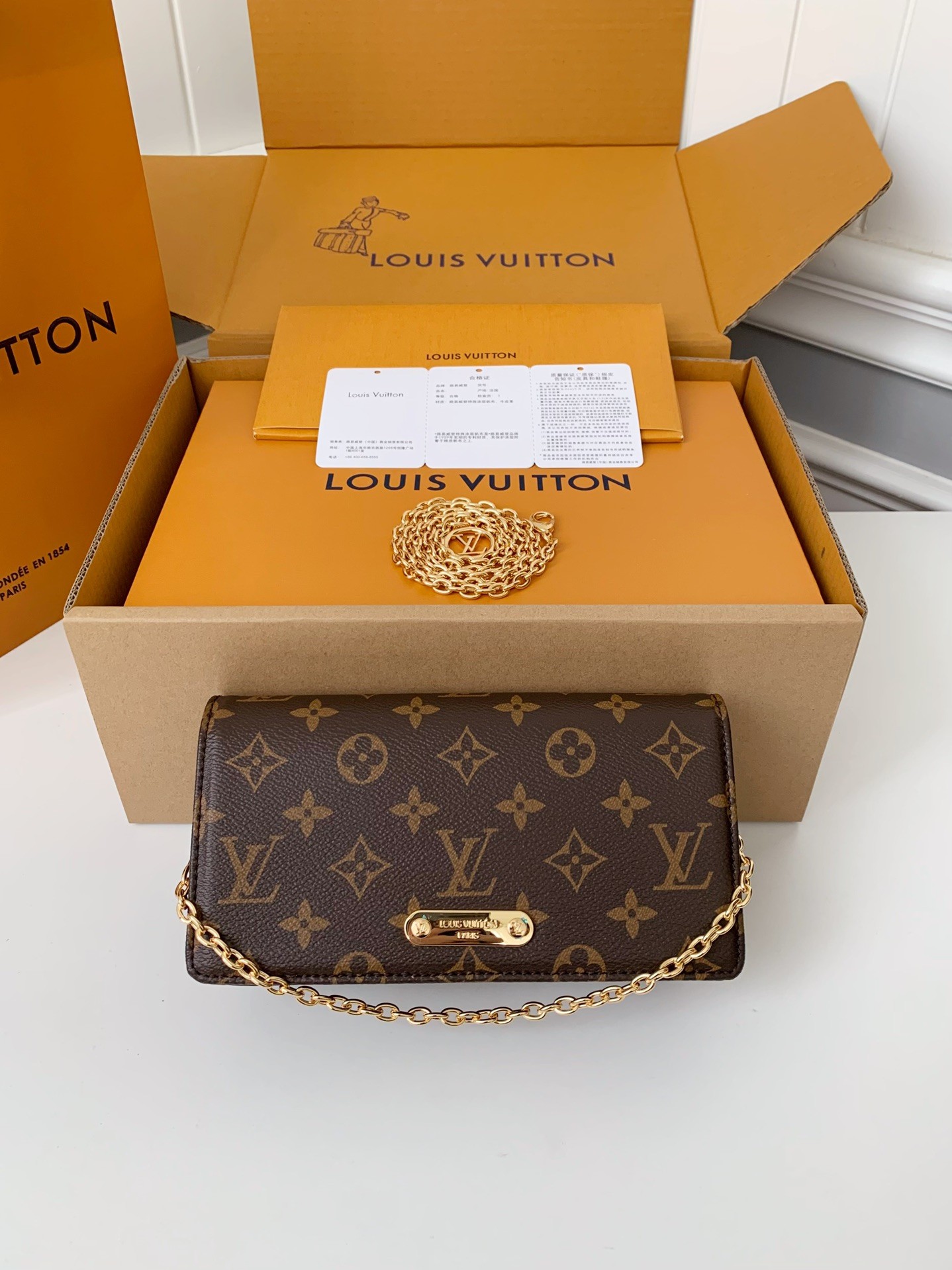 「#695」 LOUIS VUITTON WALLET ON CHAIN LILY M82509 size:20.7*10.2*3.5cm