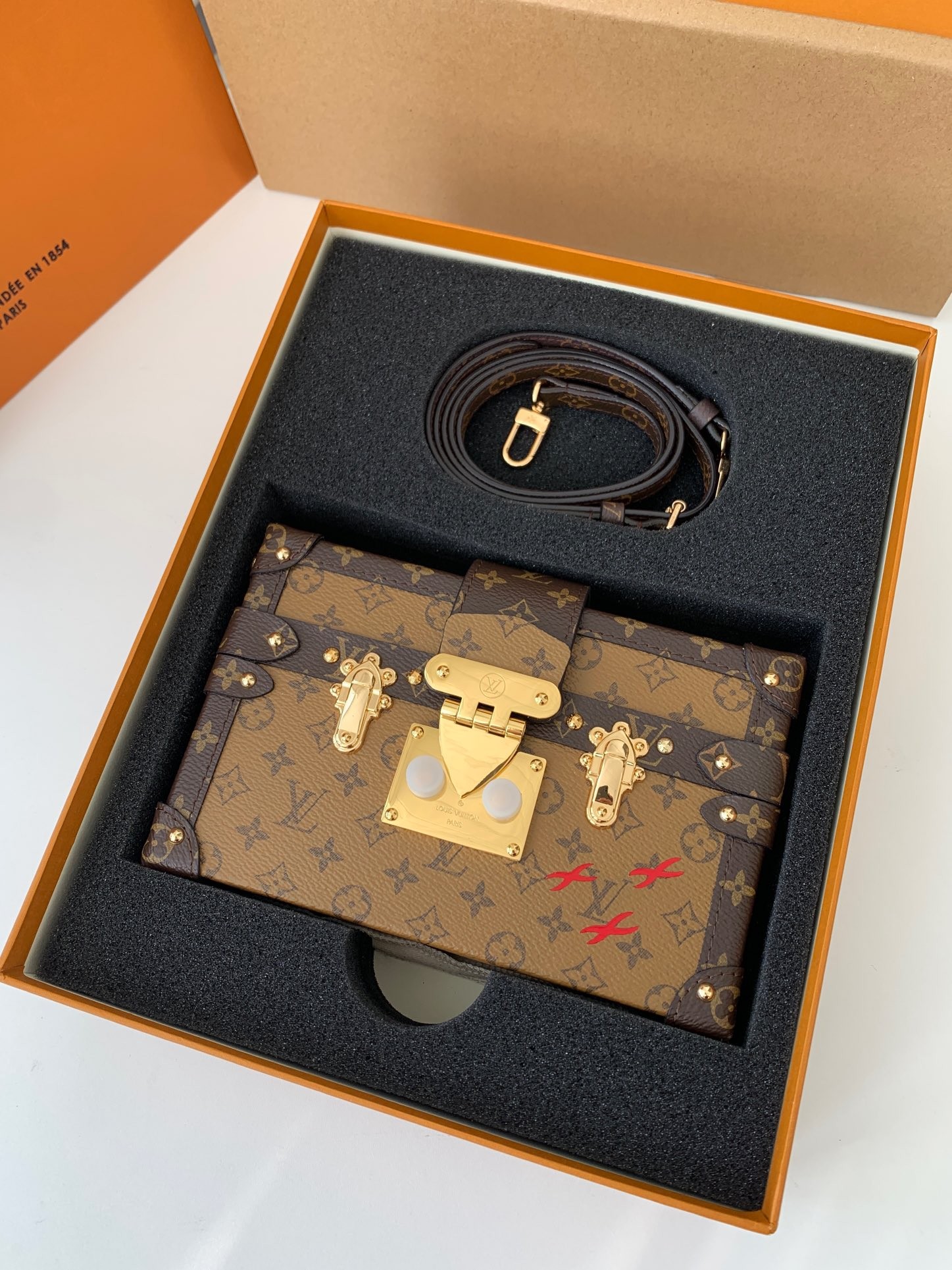 「#725」LOUIS VUITTON PETITE MALLE M44154 size: 19*12*5cm