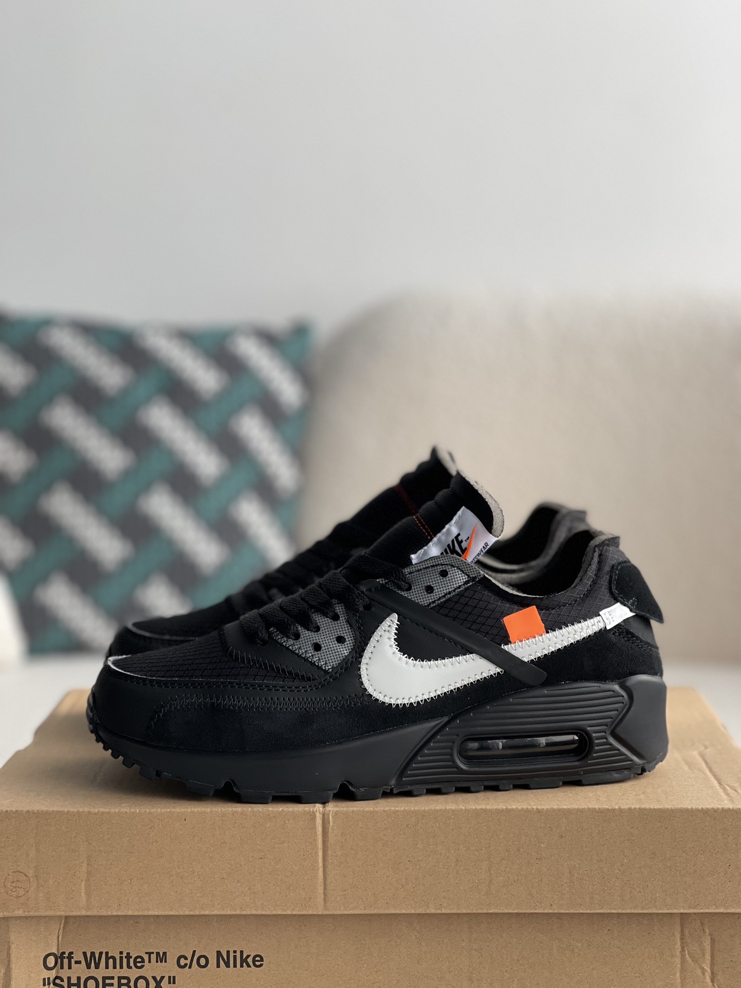 「#731」Off-White × Nike Air Max 90 Black THE TEN