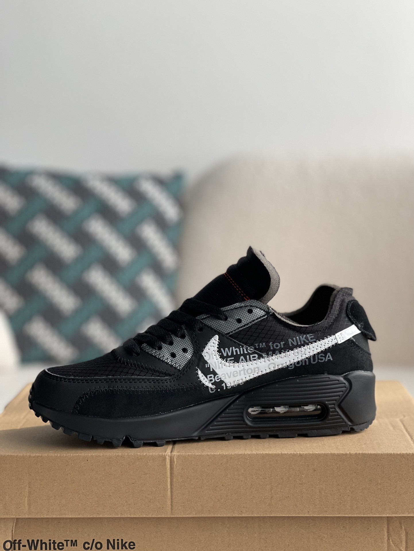 「#731」Off-White × Nike Air Max 90 Black THE TEN - Image 3