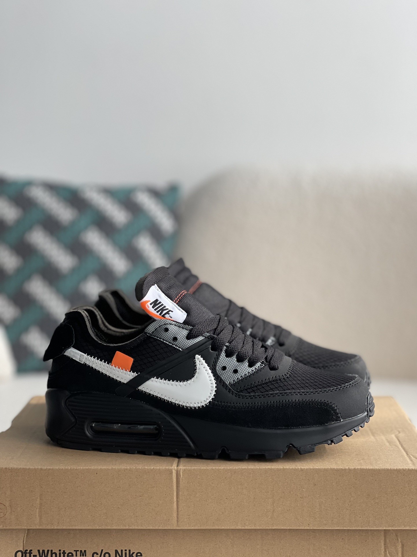 「#731」Off-White × Nike Air Max 90 Black THE TEN - Image 2