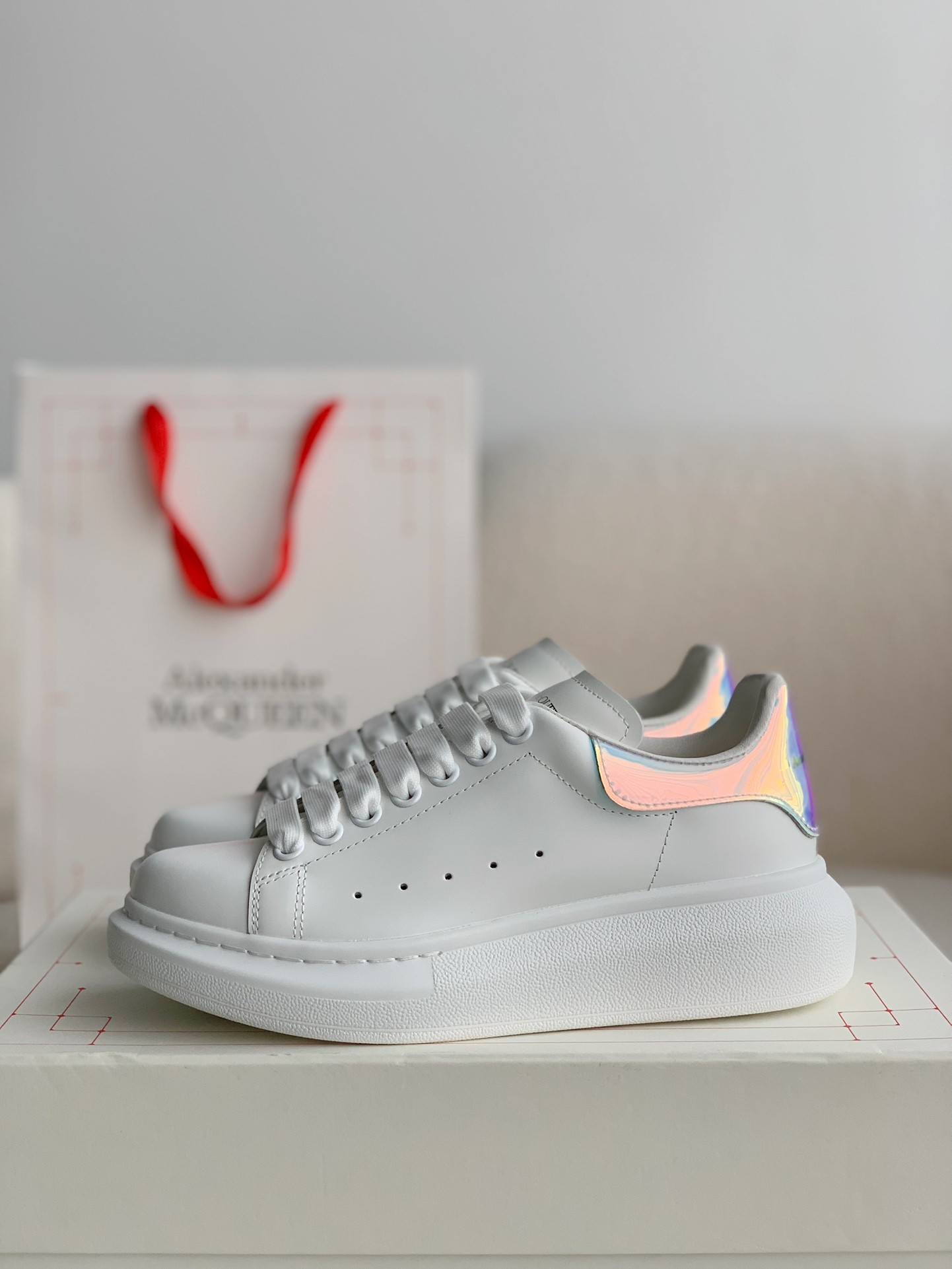 「#59」Alexander McQueen MQ Dark grey velvet tail Sneakers