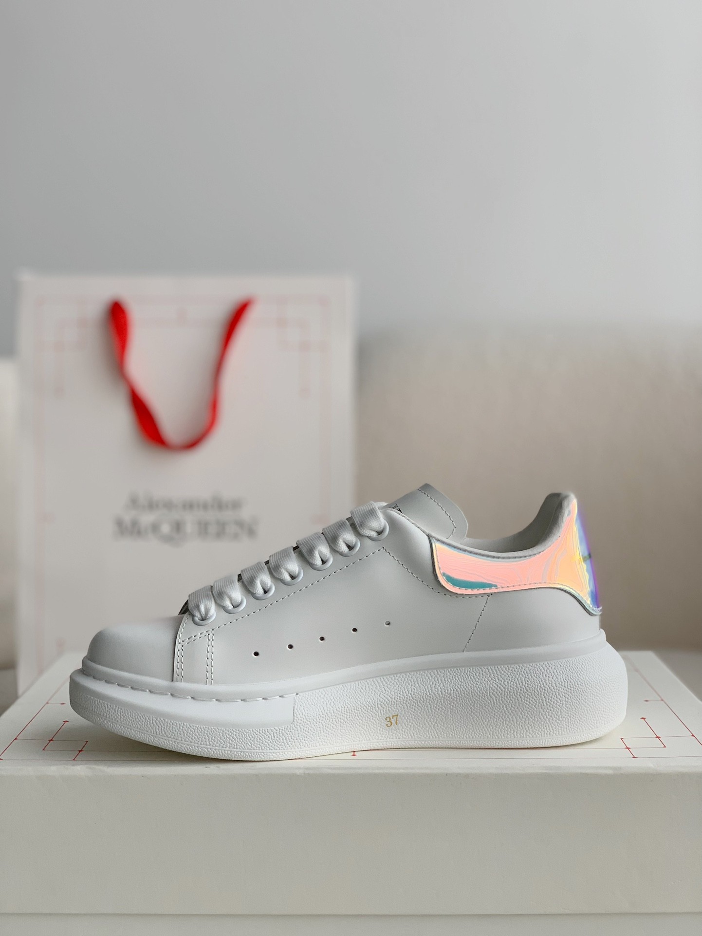 「#59」Alexander McQueen MQ Dark grey velvet tail Sneakers - Image 4