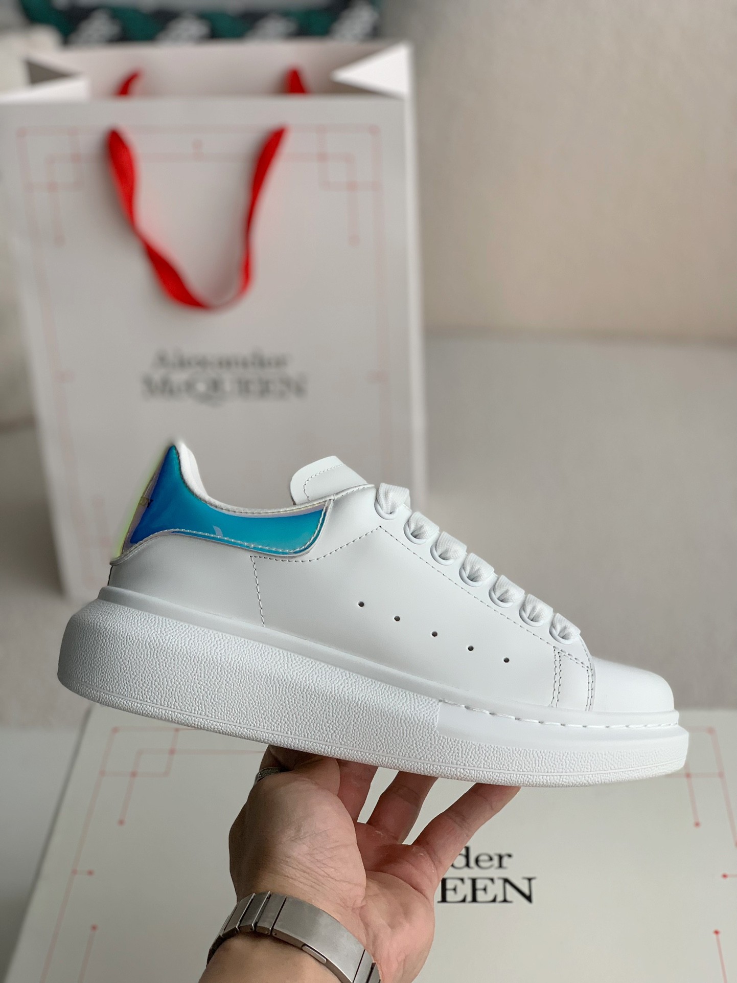 「#59」Alexander McQueen MQ Dark grey velvet tail Sneakers - Image 3