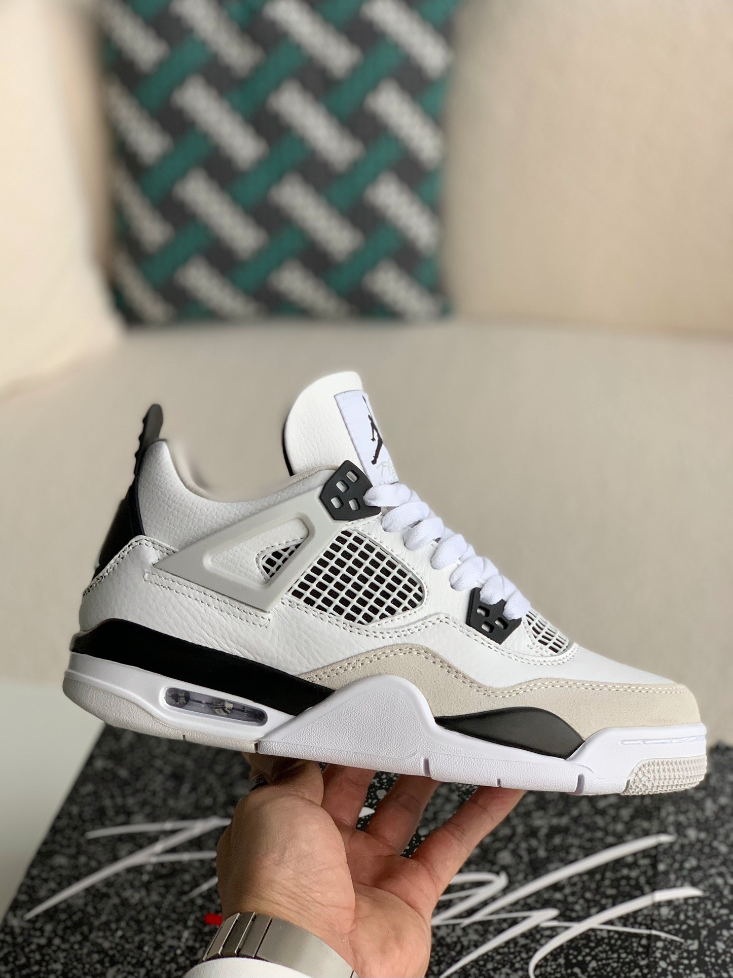 「#840」Jordan 4 Retro Military Black - Image 3