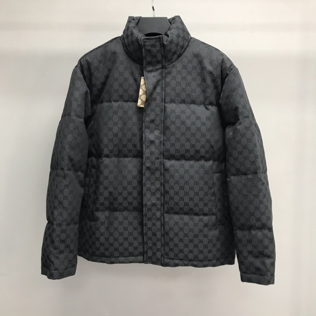 「#1057」Balenciaga all-over printed double B down jacket