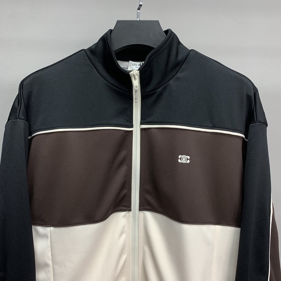 「#1160」Balenciaga color college wind zipper jacket - Image 2