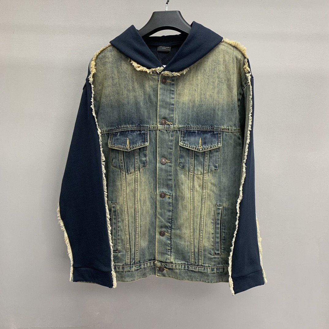 「#1178」Balenciaga patchwork denim jacket