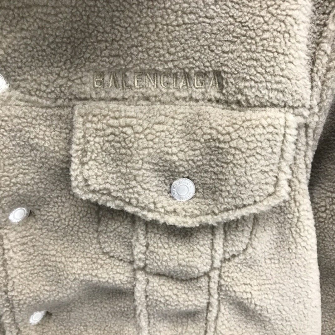 「#1185」Balenciaga lettered lambswool jacket - Image 5