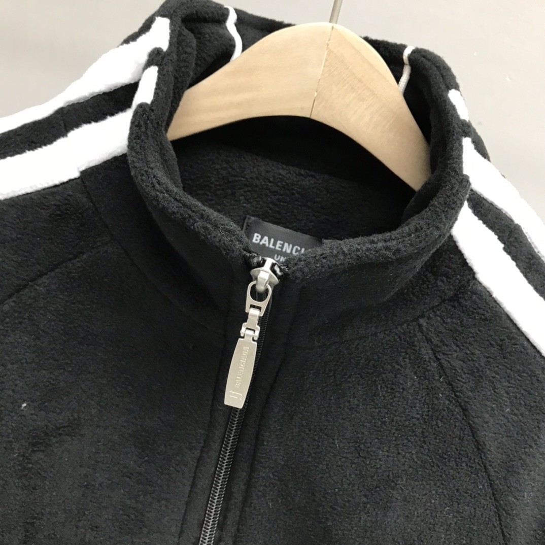 「#1187」Balenciaga fleece striped double hook jacket - Image 3