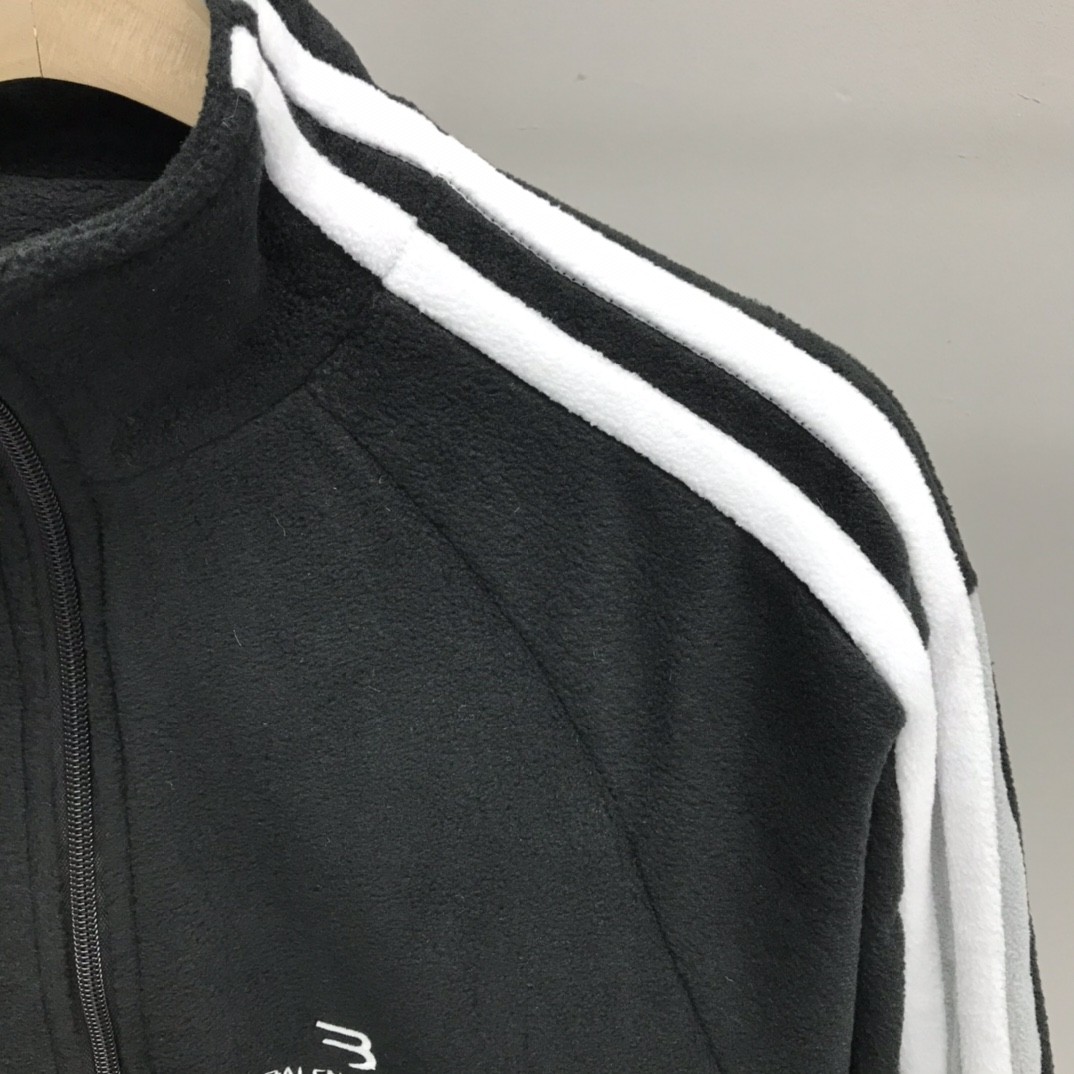 「#1187」Balenciaga fleece striped double hook jacket - Image 4