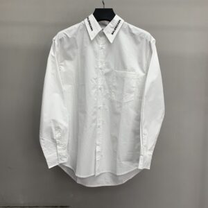 「#1205」Balenciaga neckline monogrammed long sleeve shirt