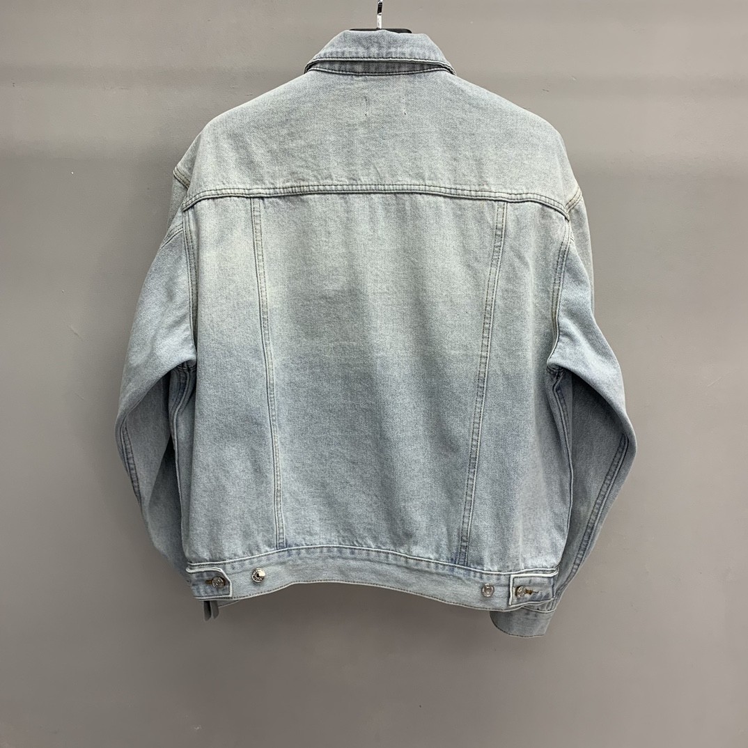 「#1209」Balenciaga size logo offset denim jacket - Image 3