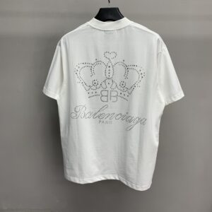 「#1215」Paris royal crown hot diamond short sleeve t-shirt