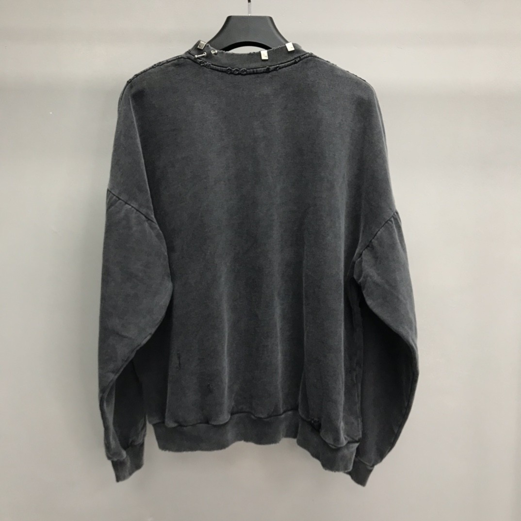 「#1240」Balenciaga neckline hardware perforated hoodie - Image 3