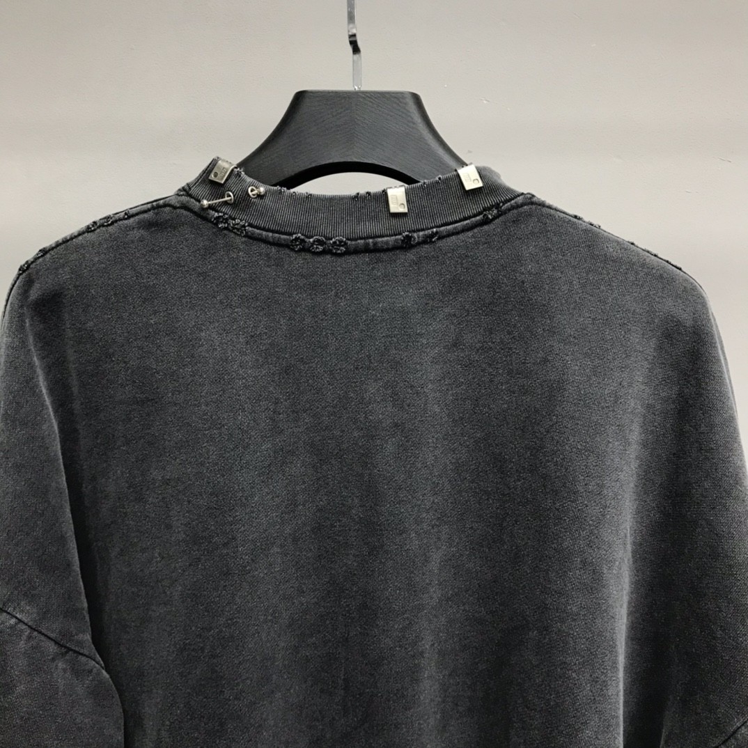 「#1240」Balenciaga neckline hardware perforated hoodie - Image 4