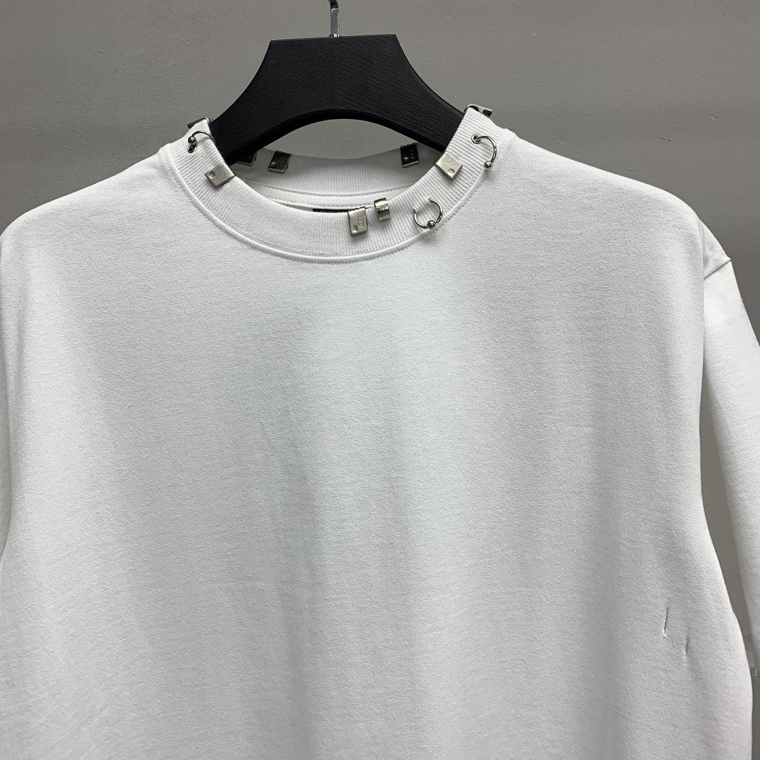 「#1242」Balenciaga neckline hardware perforated T-shirt - Image 2