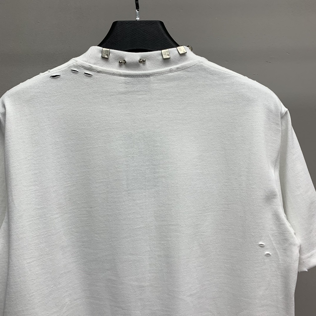 「#1242」Balenciaga neckline hardware perforated T-shirt - Image 3