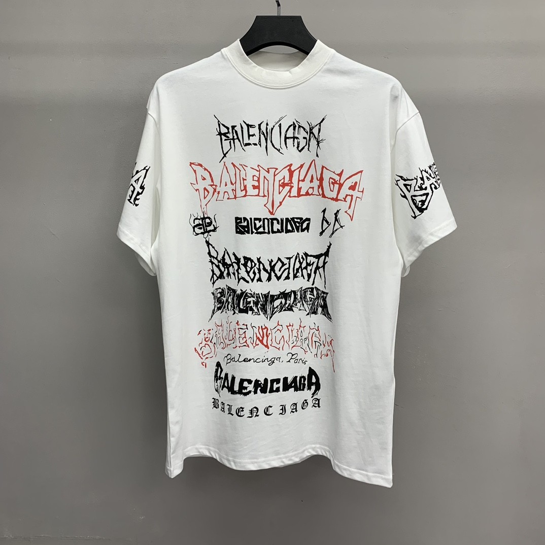 「#1245」Balenciaga doodle year of the Dragon Alphabet T-shirt