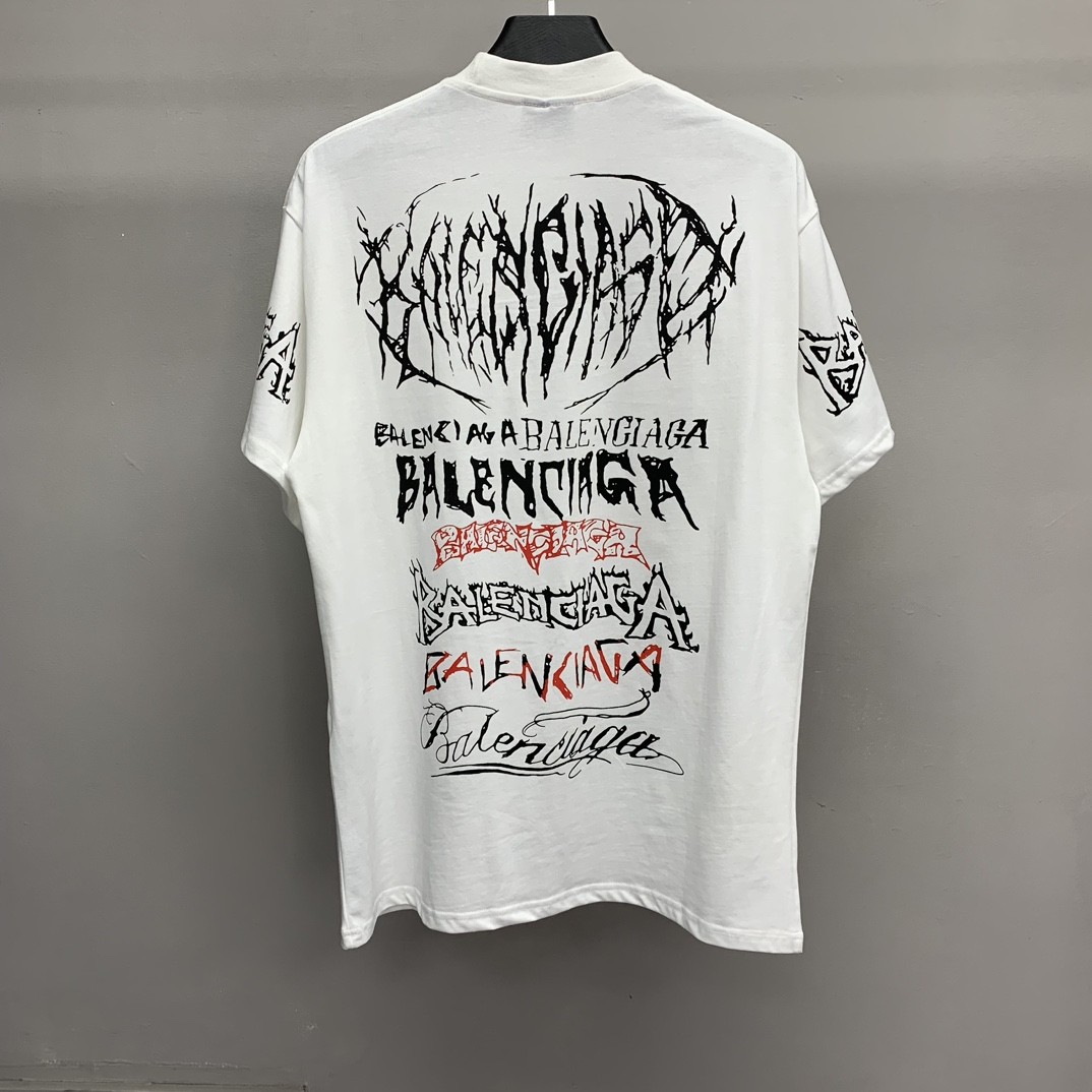 「#1245」Balenciaga doodle year of the Dragon Alphabet T-shirt - Image 3