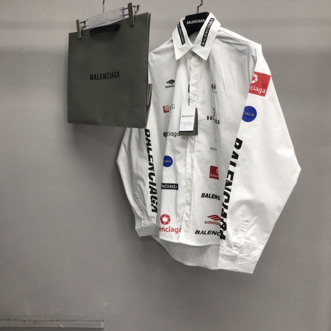 「#1248」Balenciaga LOGO LOGO racing style long sleeve shirt - Image 4