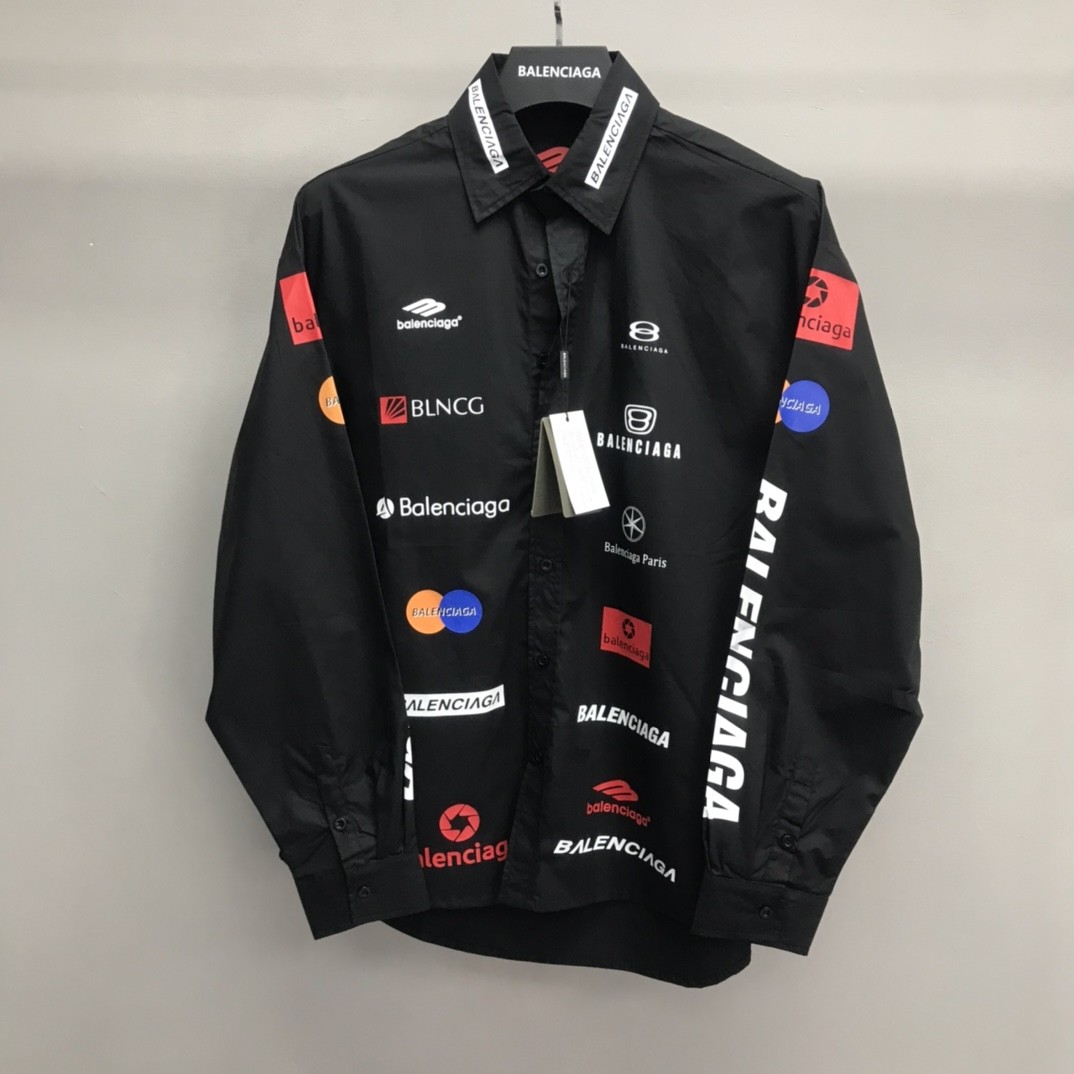 「#1249」Balenciaga LOGO LOGO racing style long sleeve shirt