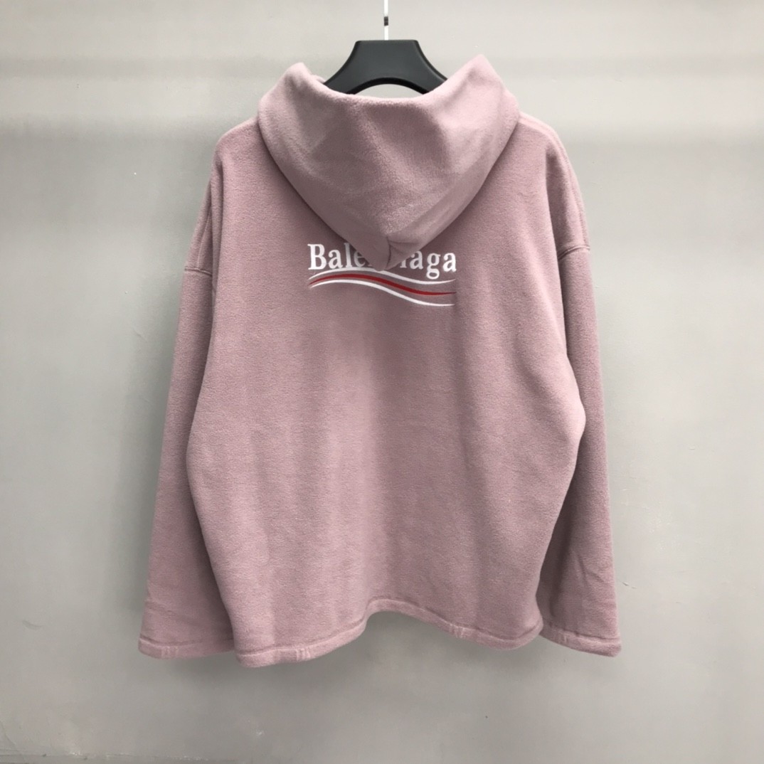 「#1260」Balenciaga Polar Fleece Coke Hooded Sweatshirt - Image 3