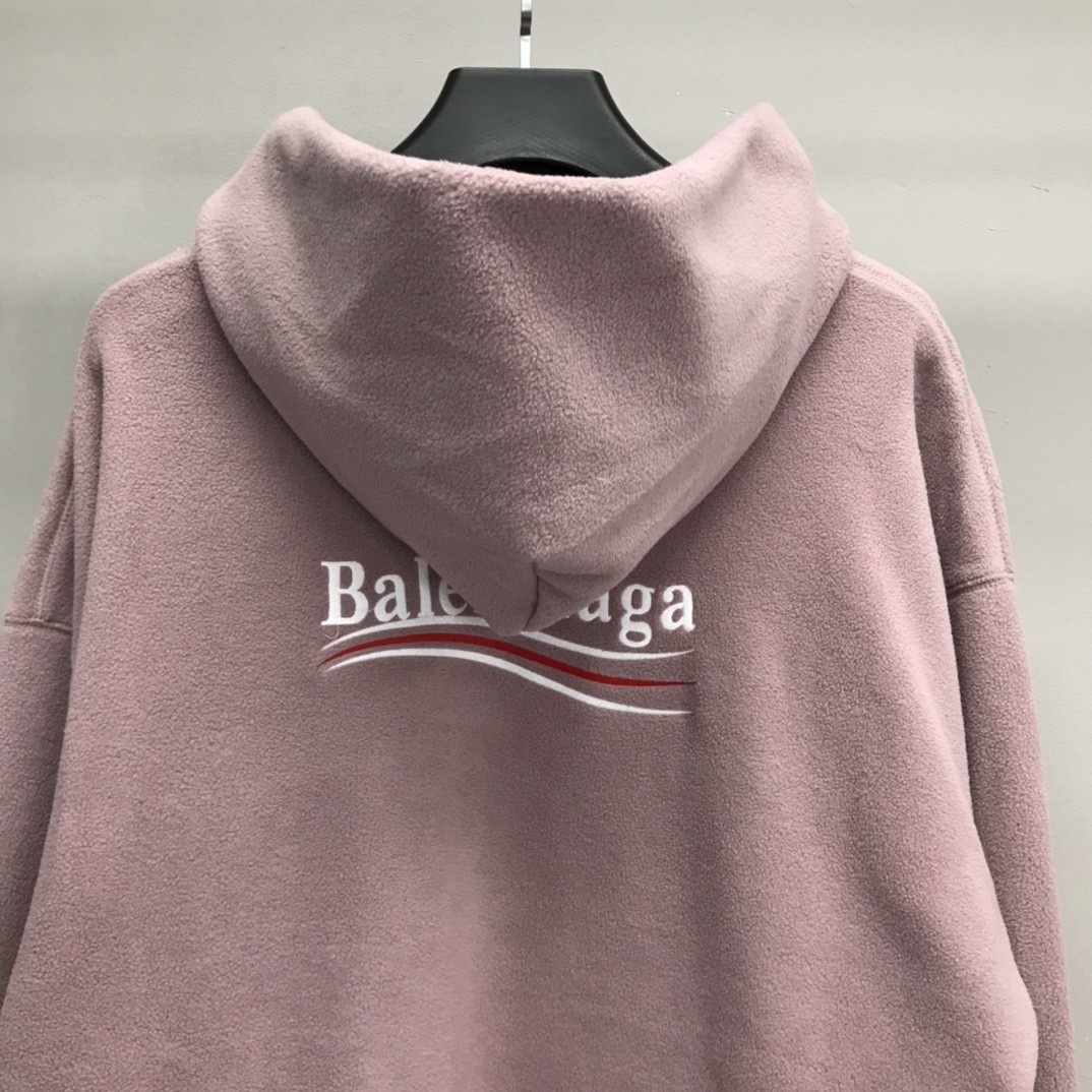 「#1260」Balenciaga Polar Fleece Coke Hooded Sweatshirt - Image 4