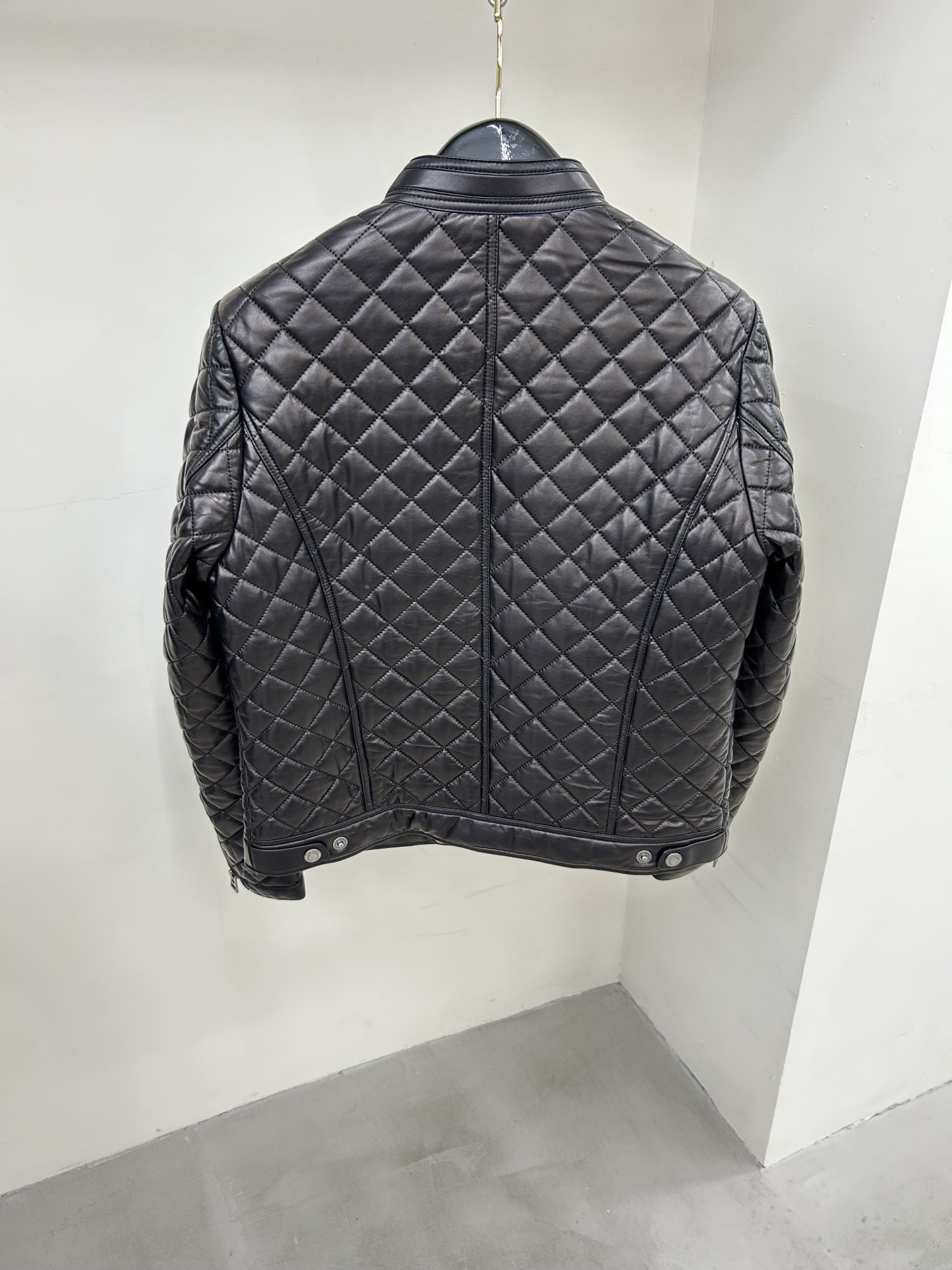「#1273」Tom Ford 23 catwalk style slim stand collar leather jacket - Image 3