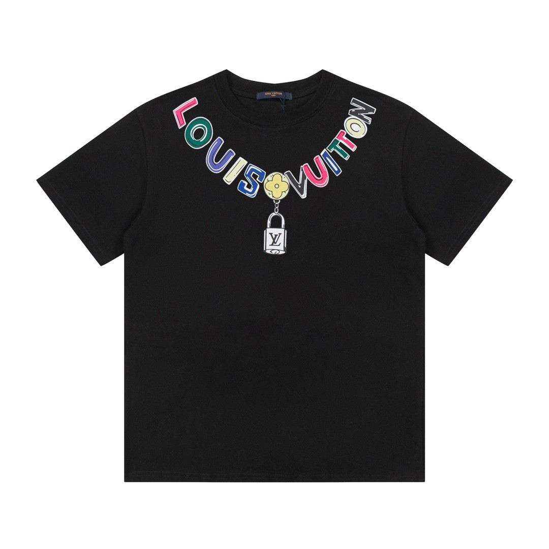 「#1421」Louis Vuitton Logo lettering T-shirt with 23SS neckline